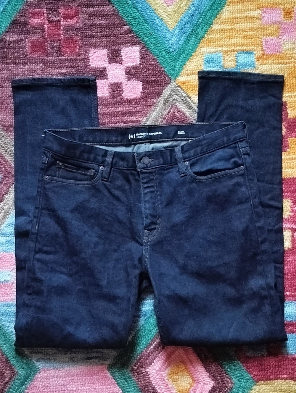 Lot of 2 Banana Republic Legacy Slim Fit Dark Wash Men's Jeans 34 32 - Picture 7 of 9